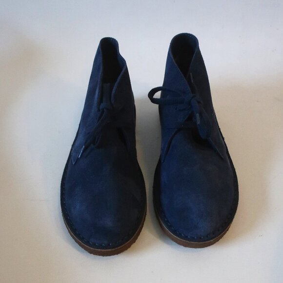 NWOB Boy Youth Crewcuts Navy Blue 100% Suede MaCalister Chukka Boots K4